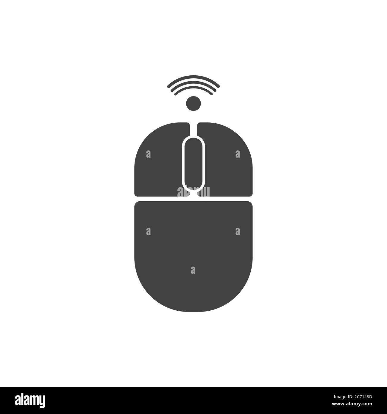 Icona del mouse wireless isolata su un pankcground bianco Illustrazione Vettoriale
