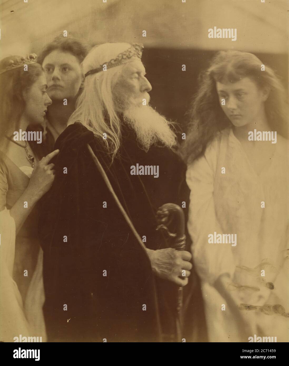 Re Lear Alotting il suo regno alle sue tre Figlie, 1872. Foto Stock