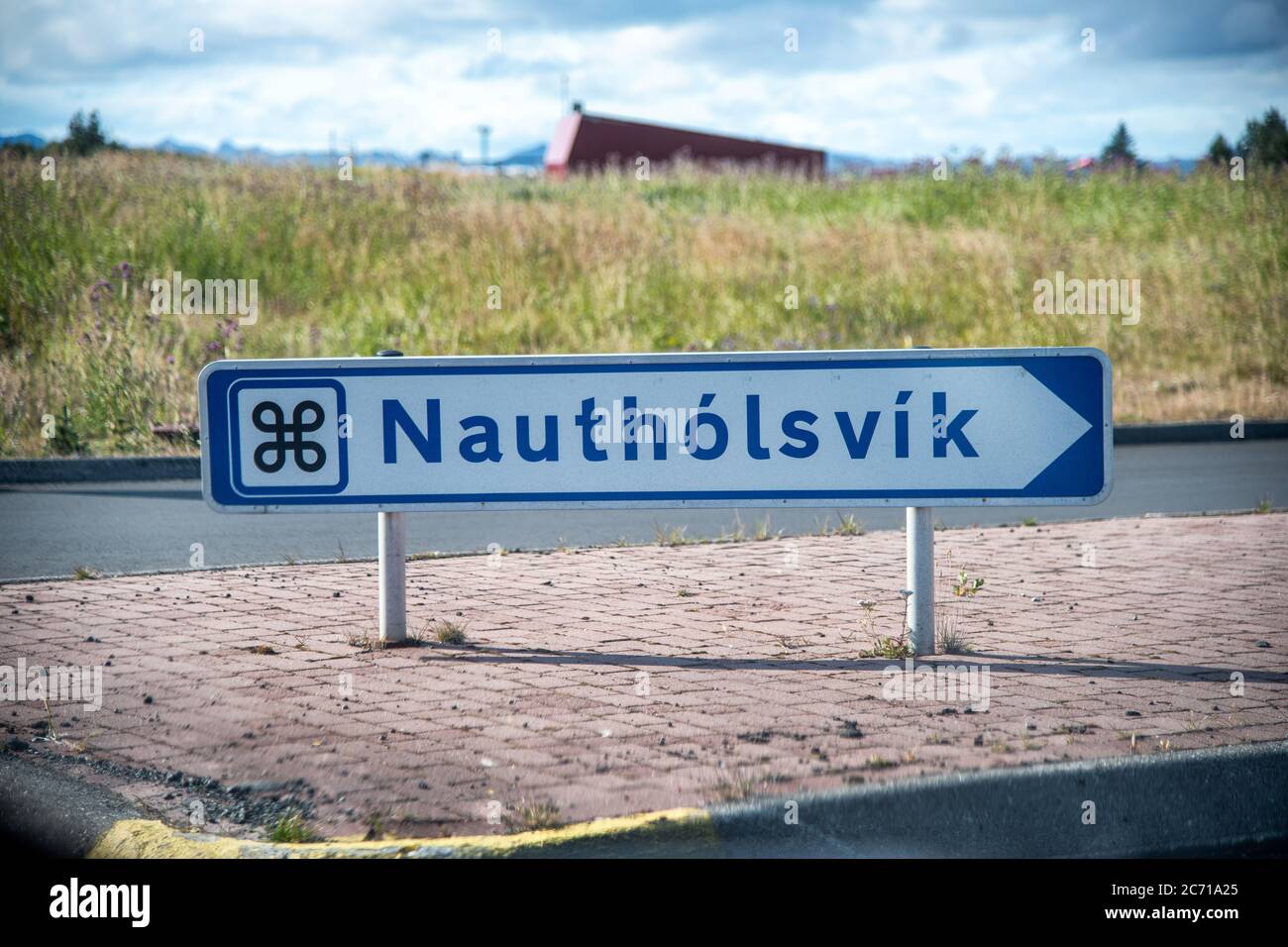 Direzione Nautholsvik in Islanda. Foto Stock