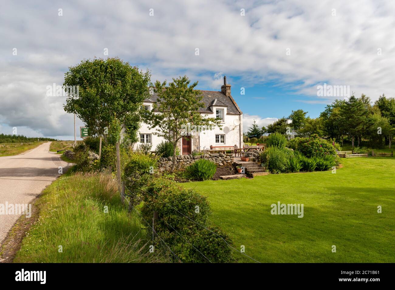 CRASK INN SUTHERLAND SCOZIA LA SOLA CASA E GIARDINO D'ESTATE Foto Stock