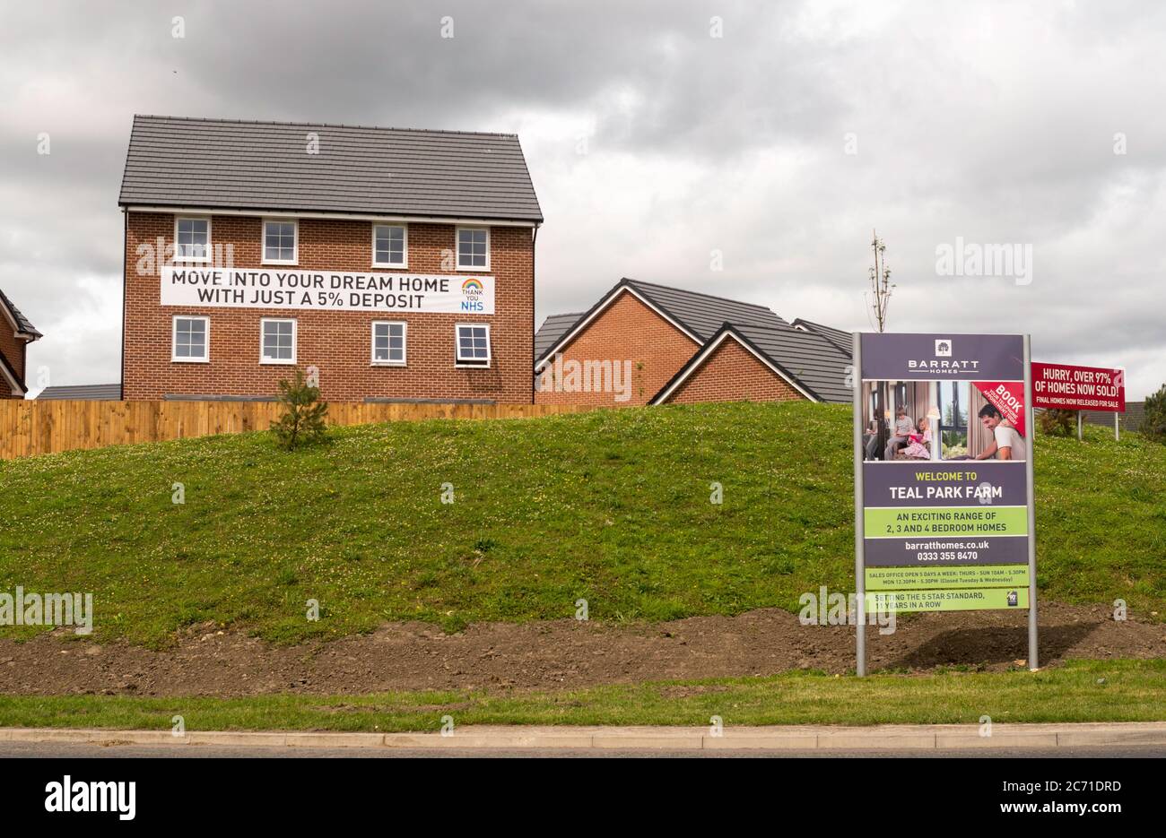 Barratt Homes sviluppo di alloggi presso la Teal Park Farm a Washington, Tyne and Wear, Inghilterra, Regno Unito Foto Stock