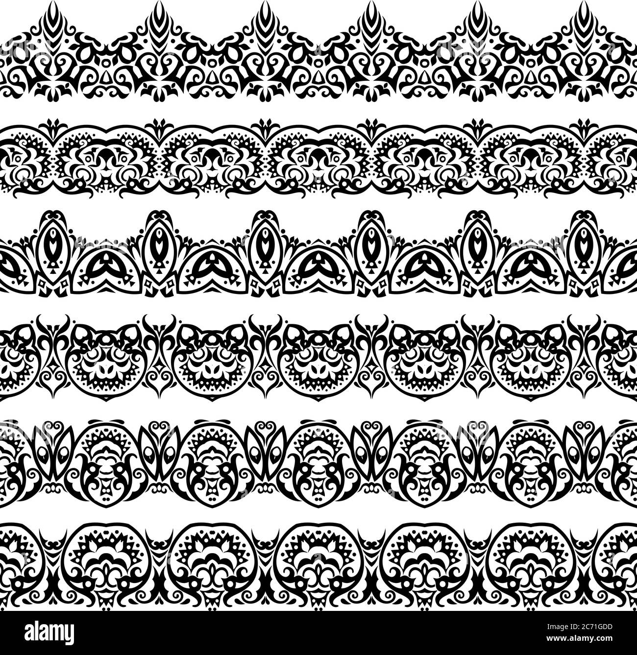 Astratta natura etnica senza giunture righe d'arte Illustrazione Vettoriale