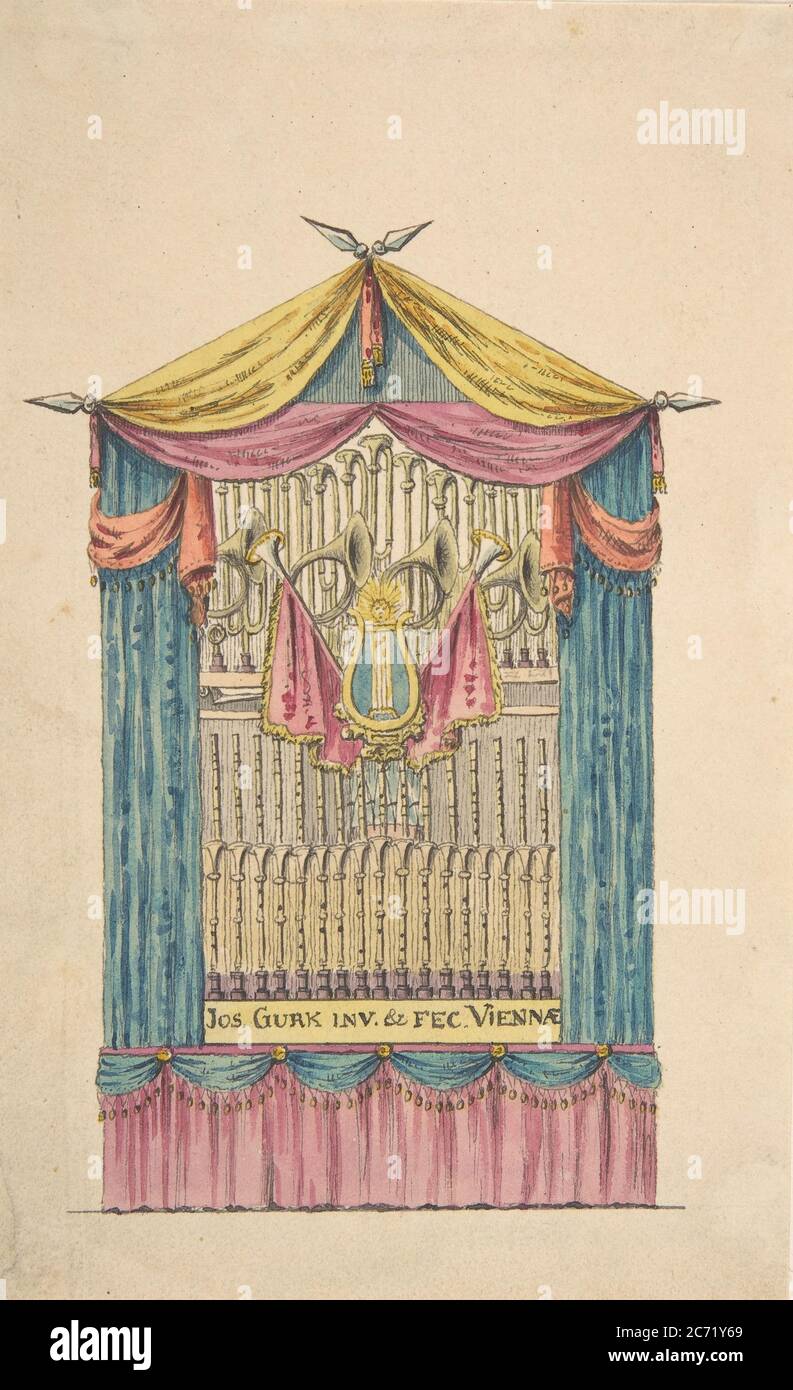 Design per un organo fantasioso, fine del 18 °-inizio del 19 ° secolo. Foto Stock