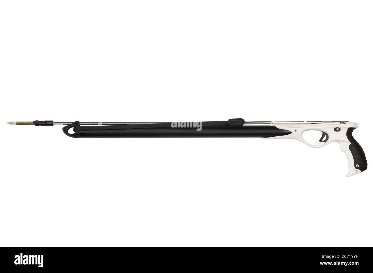 Arma da fuoco con arpione isolata su sfondo bianco Foto Stock