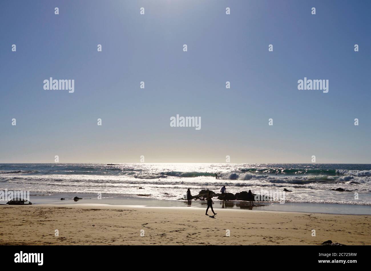 Do Amado Beach, Portogallo, roccia, onde, sole Foto Stock
