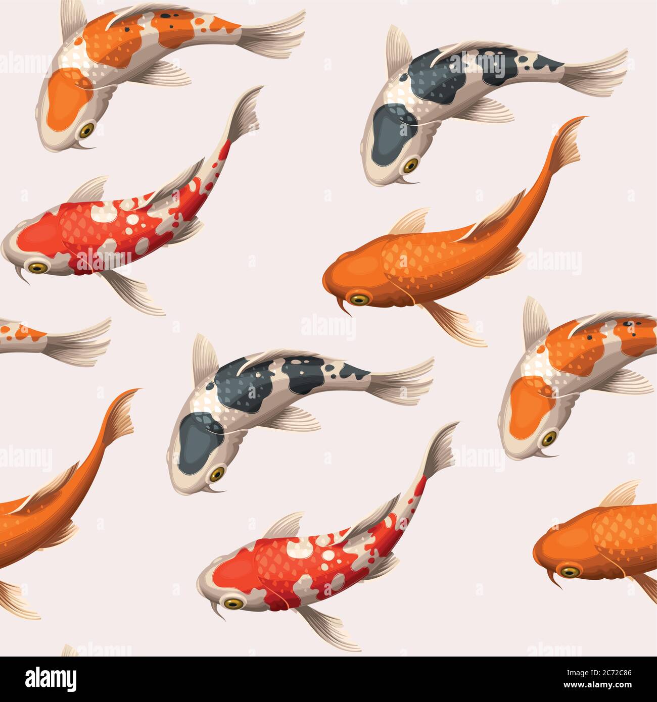 Carpe koi senza cuciture Illustrazione Vettoriale