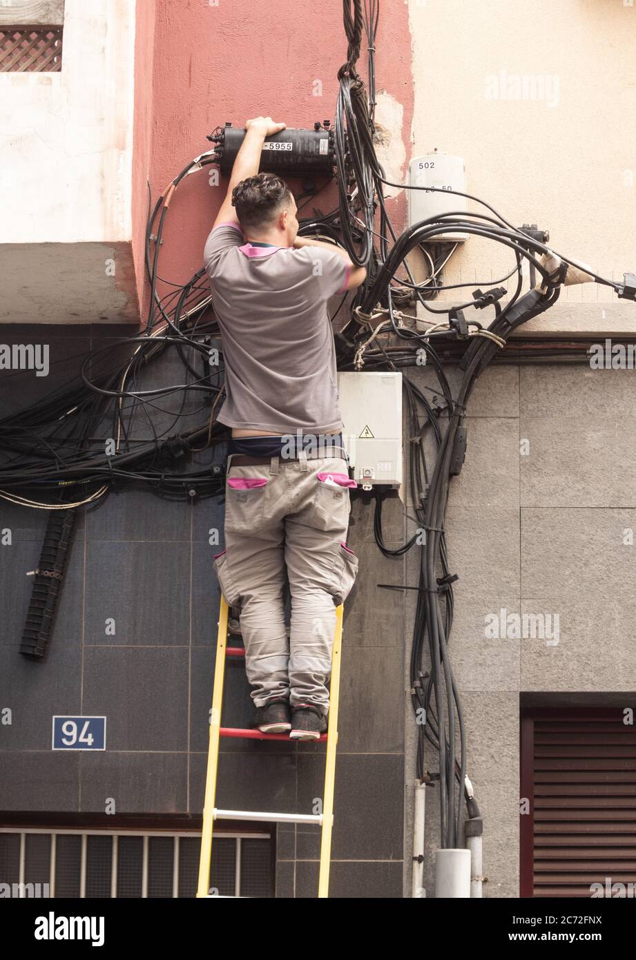 Ingegnere di telefonia/telecomunicazioni in Spagna Foto Stock