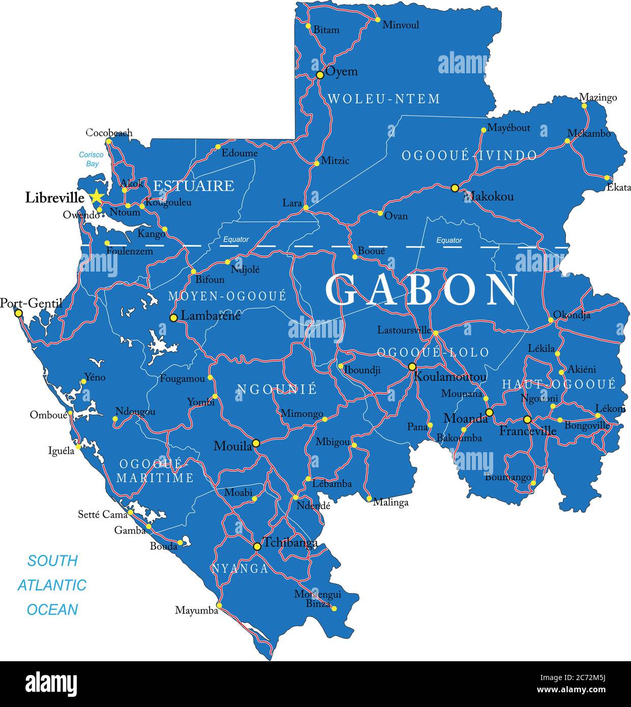 Mappa di Gabon Illustrazione Vettoriale