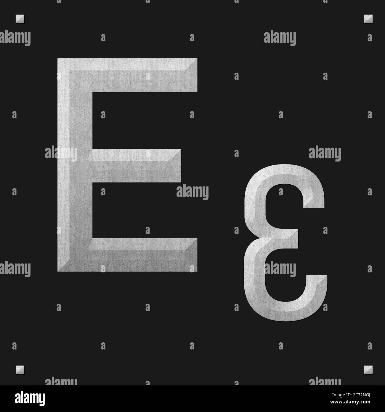 Alfabeto greco formazione di tessitura di pietra, Epsilon Foto Stock