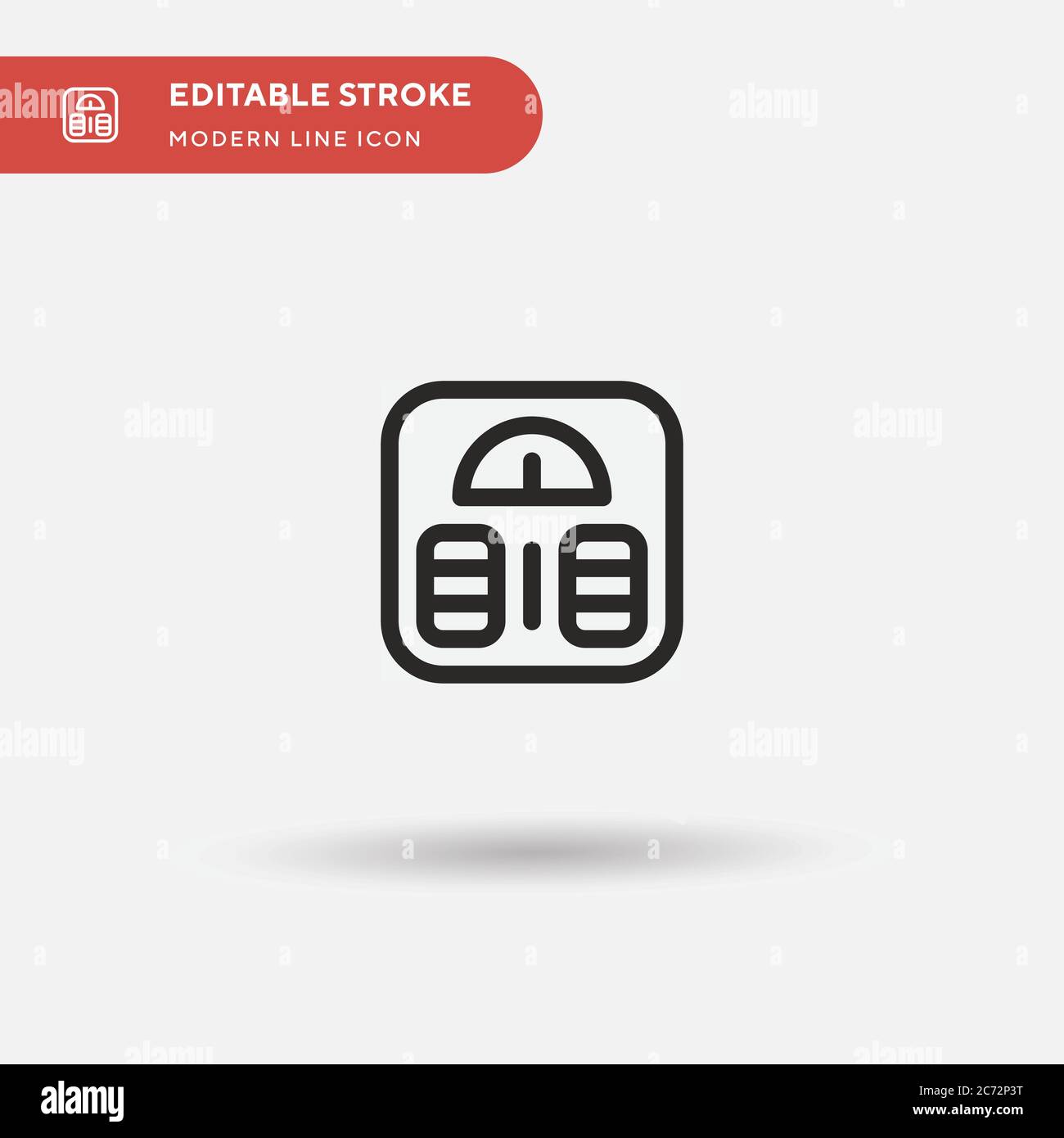 Icona Scala vettore semplice. Modello di disegno simbolo illustrazione per elemento UI mobile Web. Pittogramma moderno a colori perfetto su tratto modificabile. Icone di scala per il vostro progetto aziendale Illustrazione Vettoriale