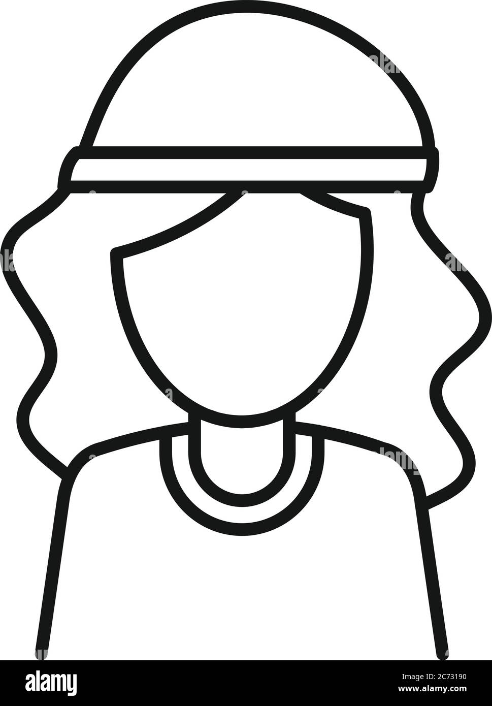 Icona donna ipnosi. Contorno ipnosi donna vettore icona per web design isolato su sfondo bianco Illustrazione Vettoriale