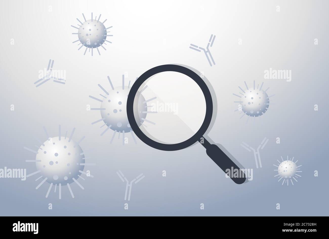 Cerca COVID-19 - vaccino - Illustrazione come file eps 10. Illustrazione Vettoriale