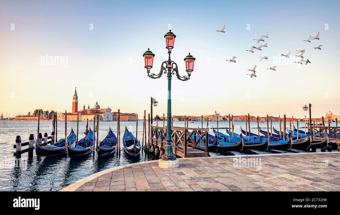 La città di Venezia al mattino, Italia Foto Stock