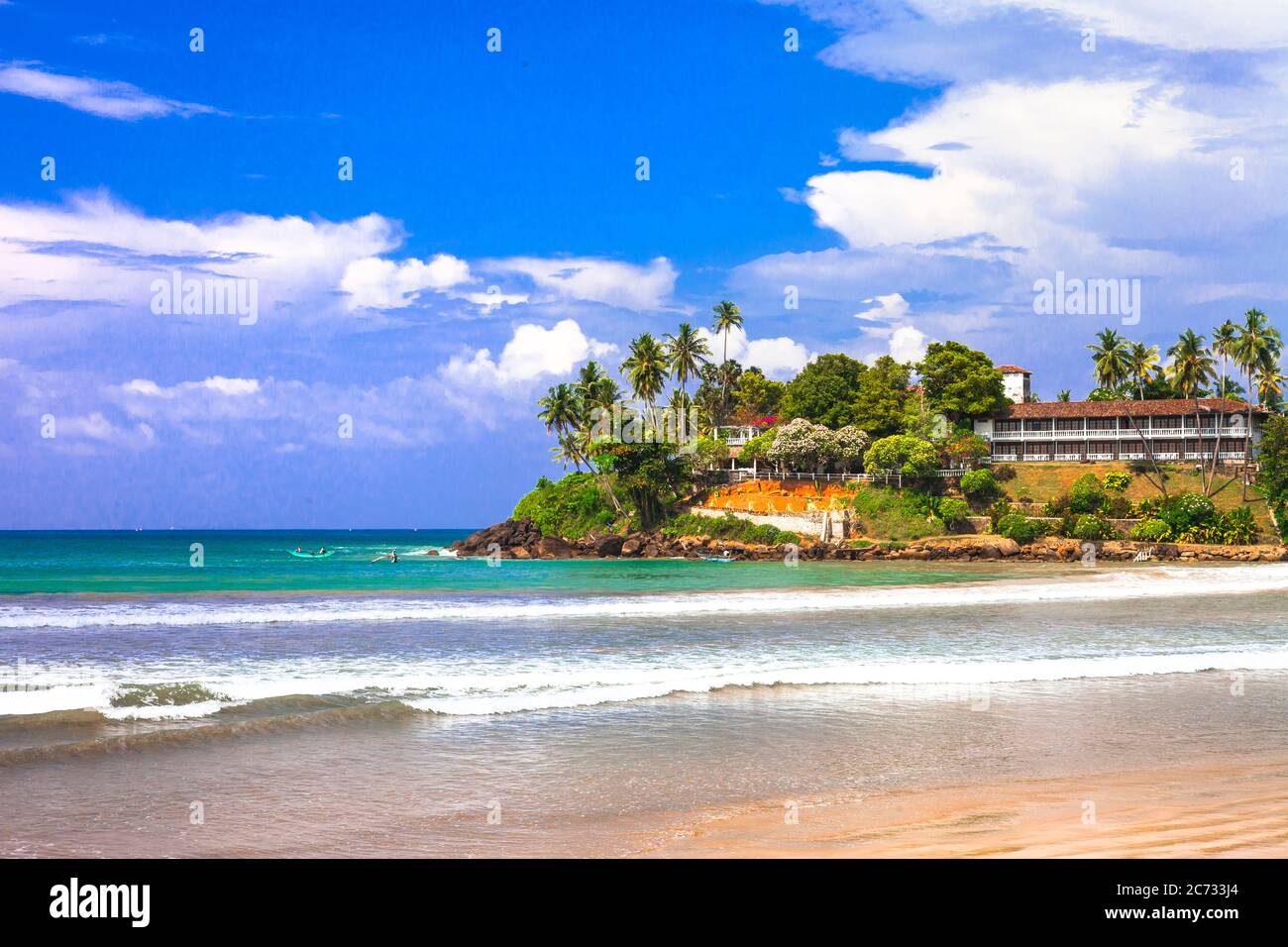 Vacanze tropicali esotiche - spiagge tranquille e belle dell'isola dello Sri Lanka Foto Stock