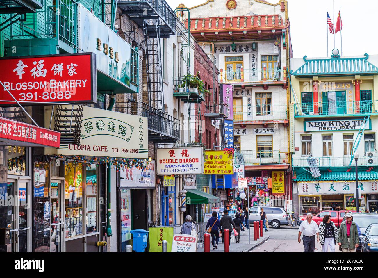 San Francisco California, quartiere di Chinatown, Waverly Place, a Washington Street, shopping shopper negozi negozi mercato mercati mercato acquistare Foto Stock