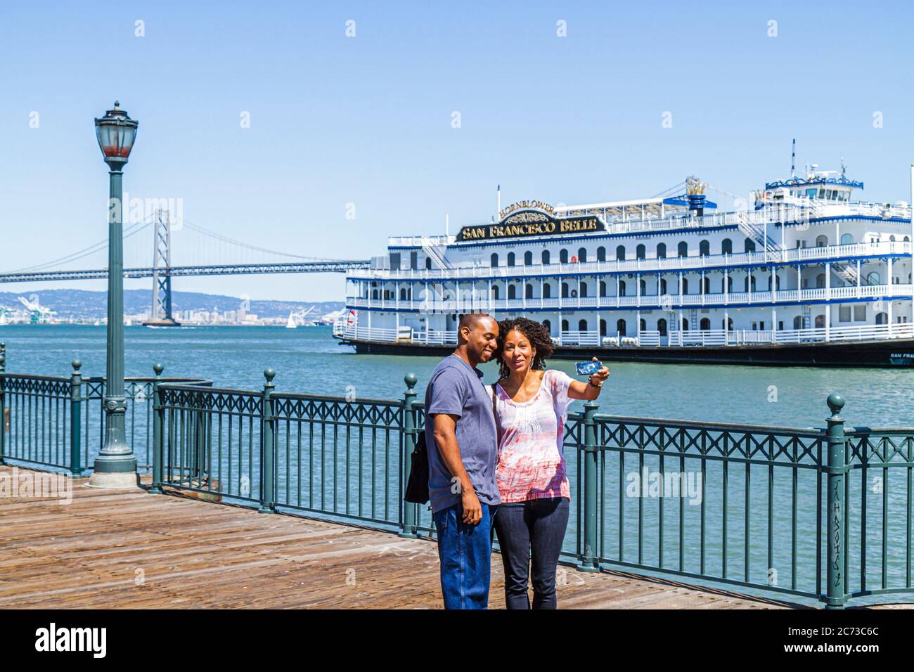 San Francisco California, Embarcadero, San Francisco Bay Water, Pier 43 Bay Water Trail, passeggiata pubblica, area ricreativa sul lungomare, belle, ruota a pale Foto Stock