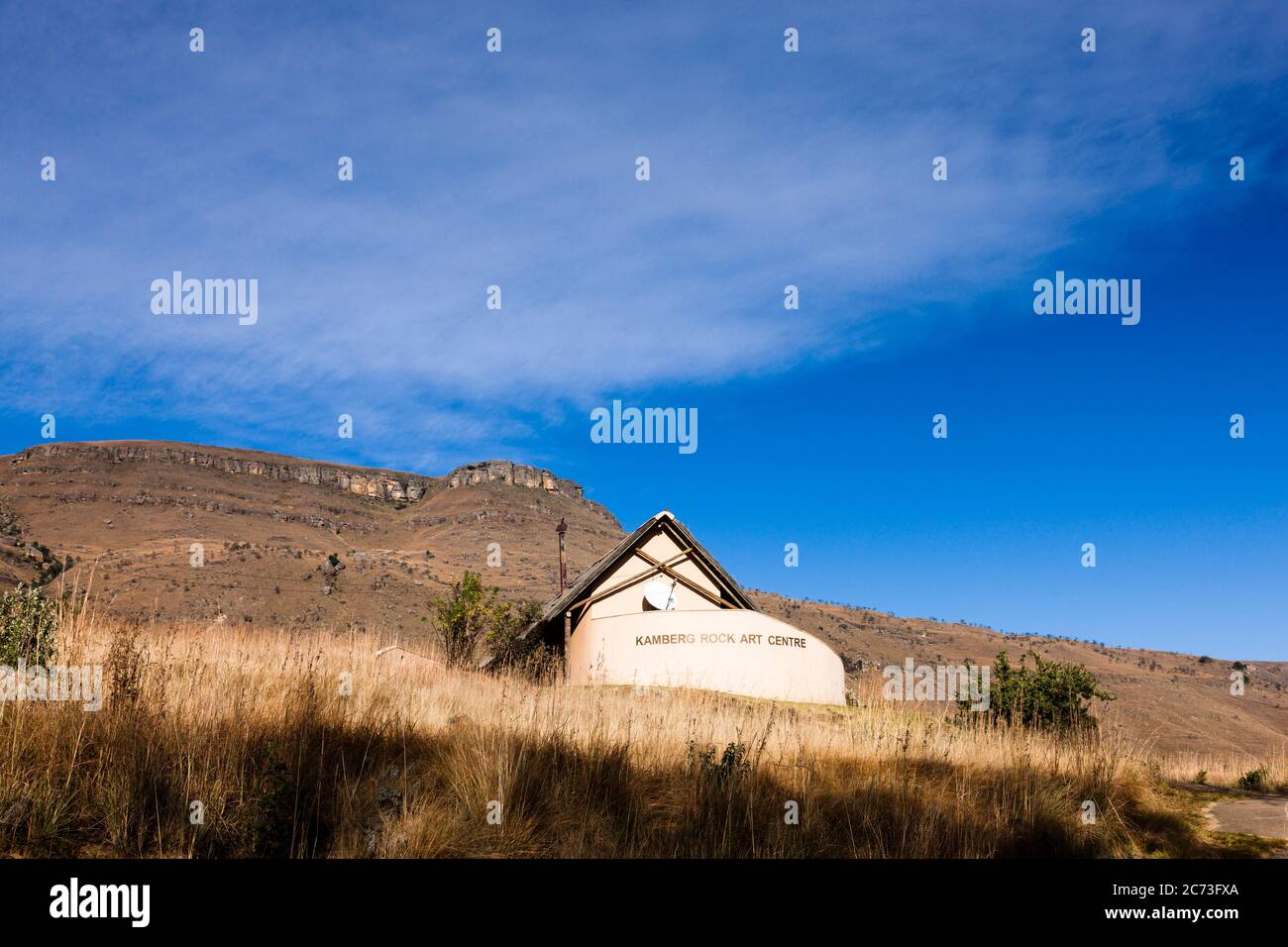 Drakensberg, Kamberg Rock Art Center, arte rock, pittura rock, Kamberg Nature Reserve, KwaZulu-Natal, Sudafrica, Africa Foto Stock