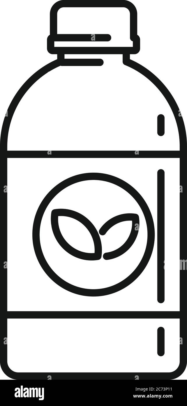 Icona sciroppo di tosse piante. Contorno piante sciroppo di tosse icona vettore per web design isolato su sfondo bianco Illustrazione Vettoriale