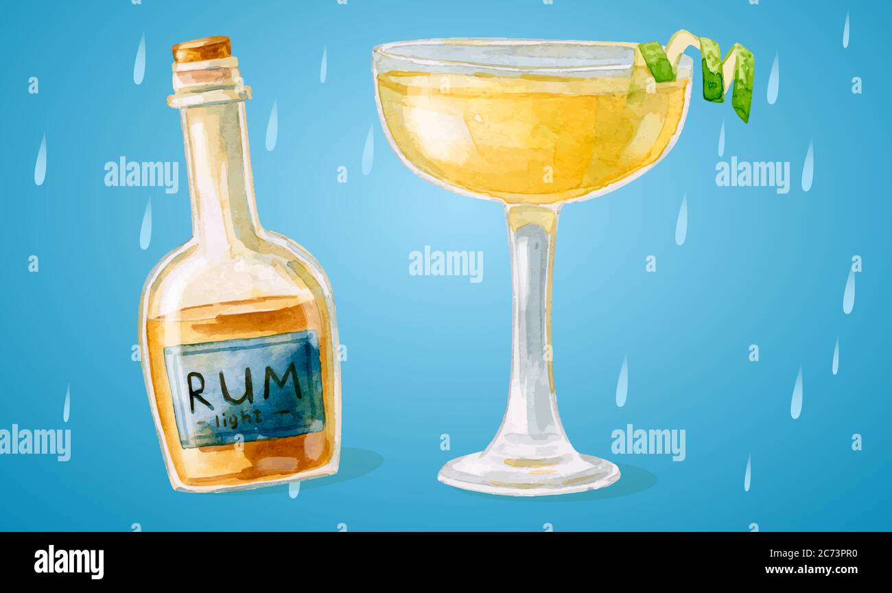Simulazione immagine di rum e vetro su sfondi astratti Illustrazione Vettoriale