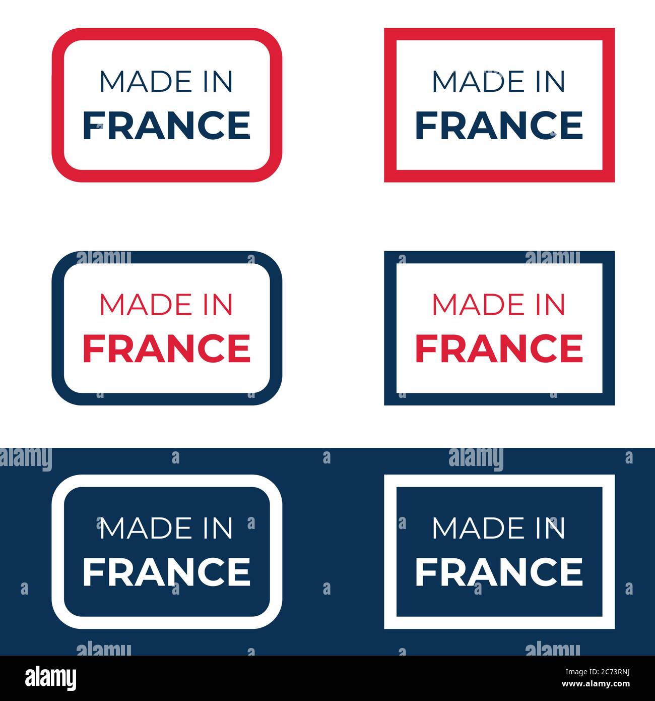 Made in France Vector design per etichetta, badge e emblema che riflette la qualità francese del prodotto e del business Illustrazione Vettoriale