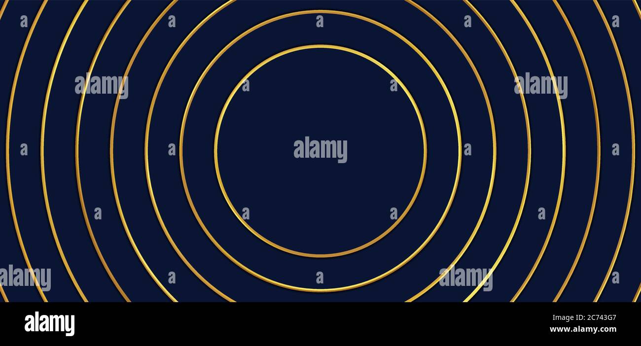 Lussuoso sfondo cerchio forma oro onda disegno astratto modello. Illustrazione vettoriale. Illustrazione Vettoriale