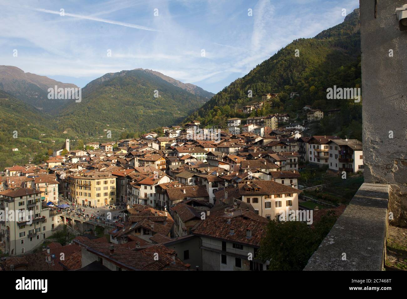 Italia, Lombardia, Brescia, Valsabbia. Bagolino visto da Bagolino Foto Stock