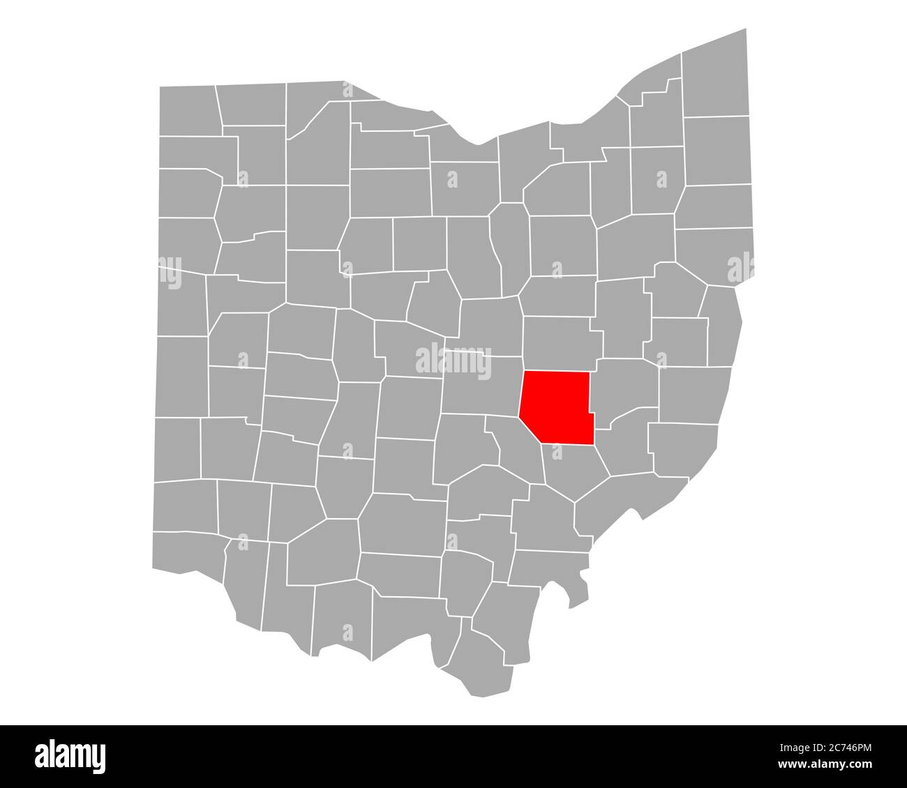 Muskingum sulla mappa di Ohio Foto Stock