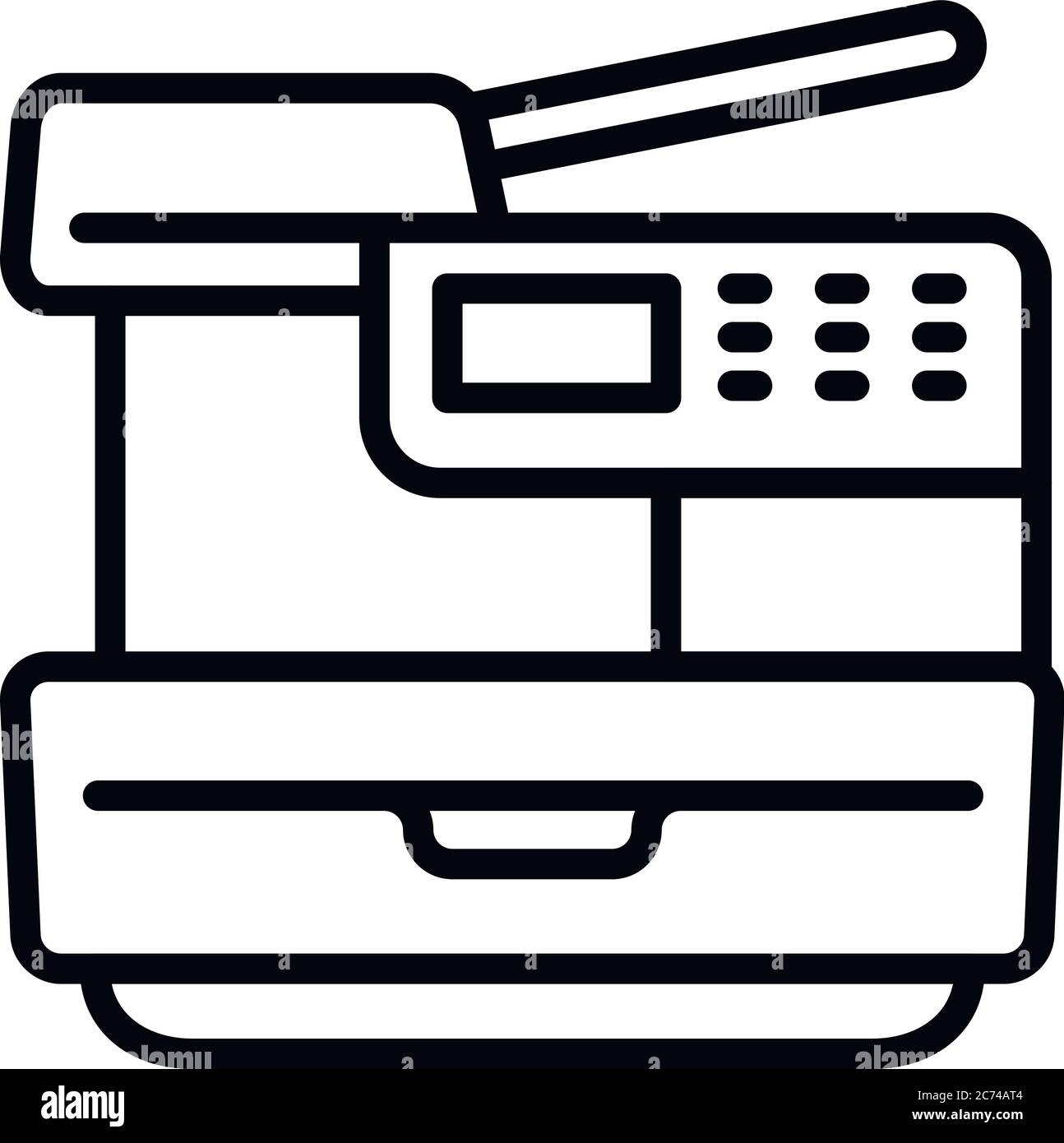 Icona della stampante. Profilo stampante icona vettoriali per il web design isolato su sfondo bianco Illustrazione Vettoriale