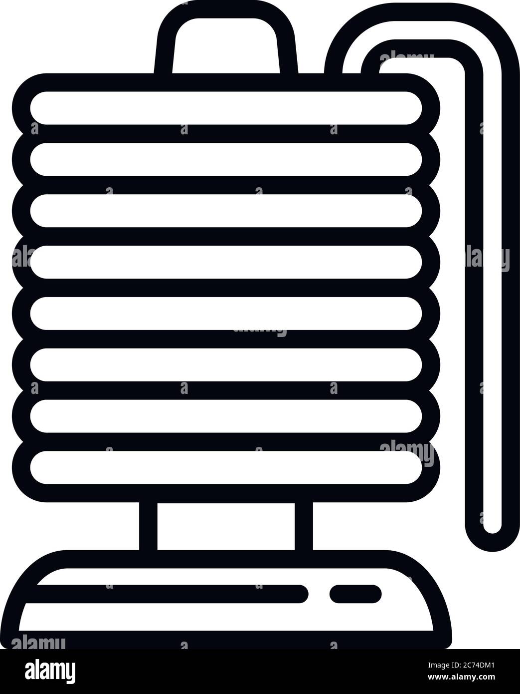 Bobina magnetica e la relativa icona. Profilo di bobina magnetica icona vettoriali per il web design isolato su sfondo bianco Illustrazione Vettoriale