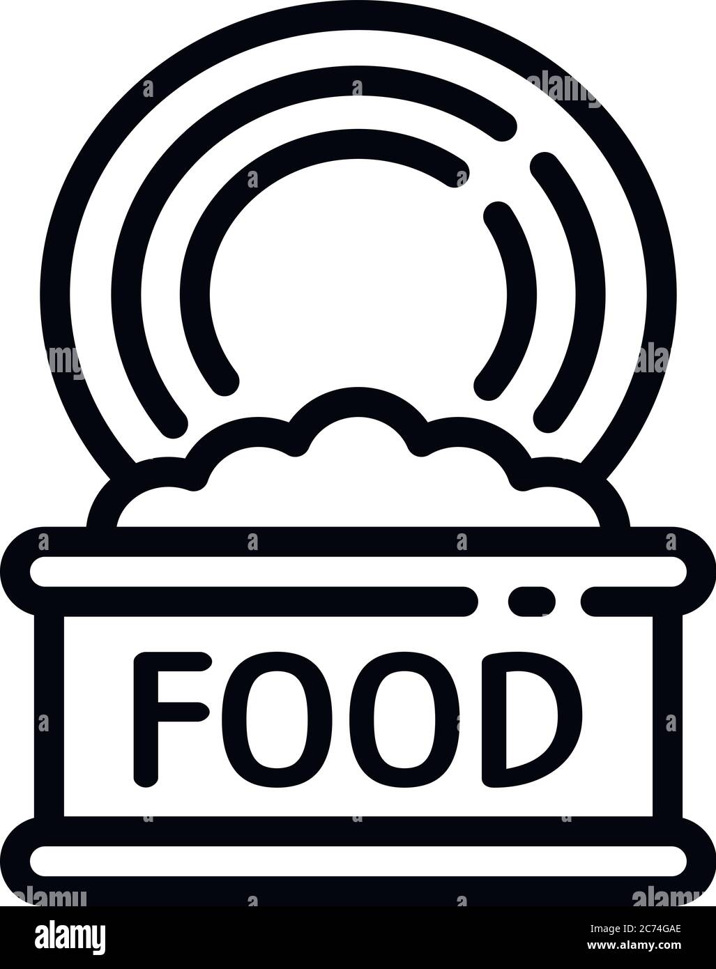Apri l'icona lattina di cibo. Profilo aperto cibo lattina può vettore icona per web design isolato su sfondo bianco Illustrazione Vettoriale