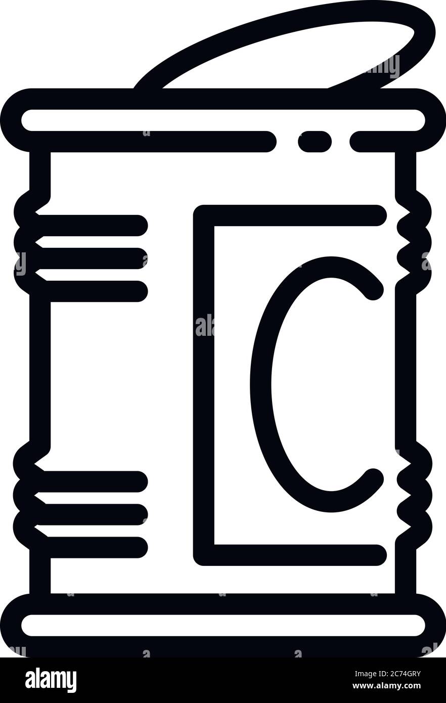 Aprire l'icona lattina CAN. Icona del vettore Tin aperto per disegno web isolato su sfondo bianco Illustrazione Vettoriale