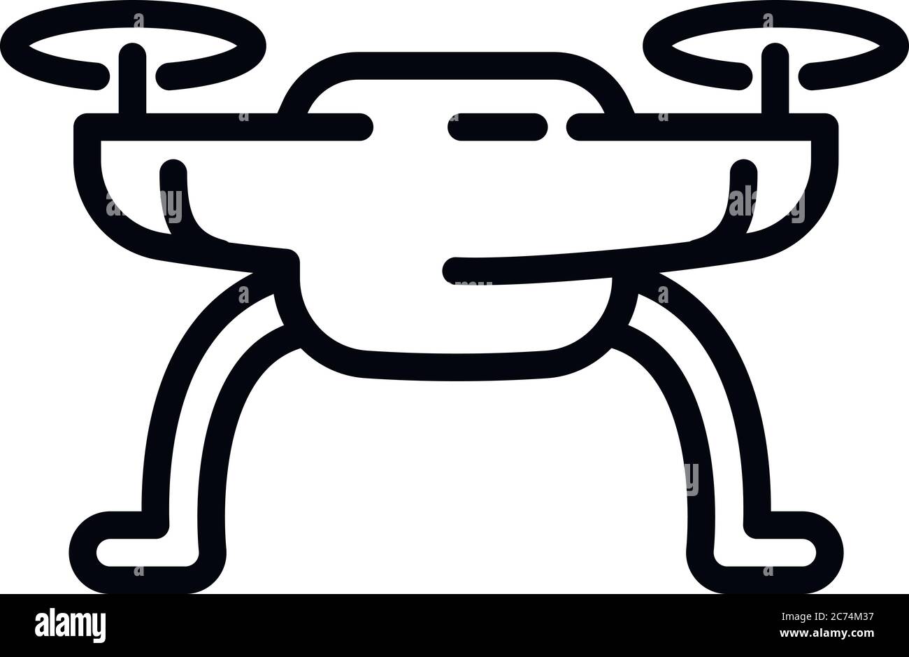 Moderna icona drone. Outline drone moderna icona vettoriali per il web design isolato su sfondo bianco Illustrazione Vettoriale