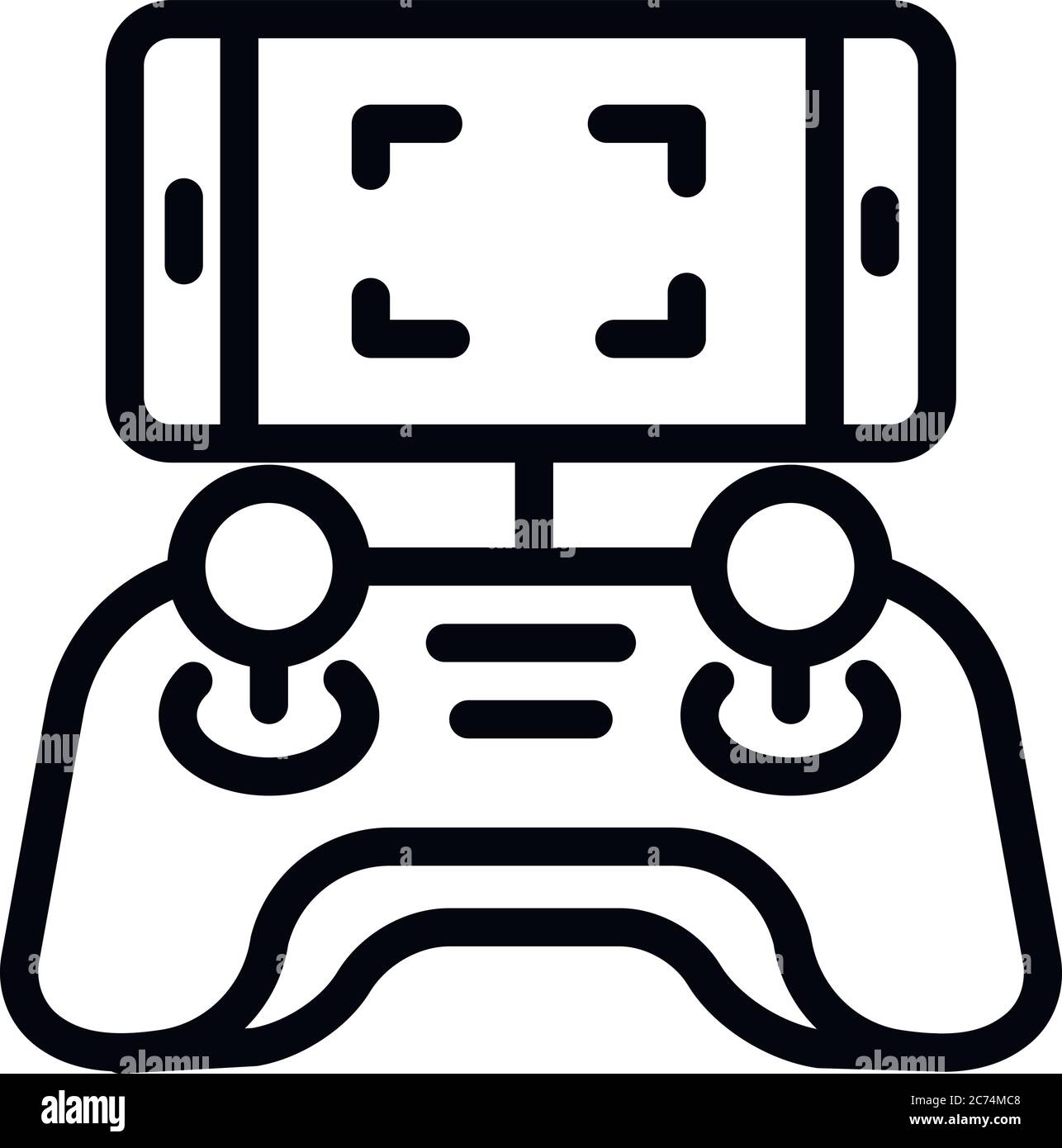 Icona controllo drone telefono. Profilo telefono drone controllo icona vettore per web design isolato su sfondo bianco Illustrazione Vettoriale