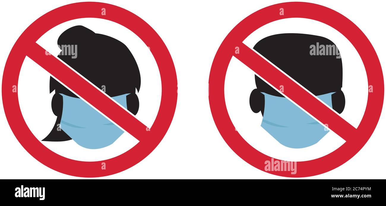 Non indossare un vettore di simboli maschera facciale Illustrazione Vettoriale