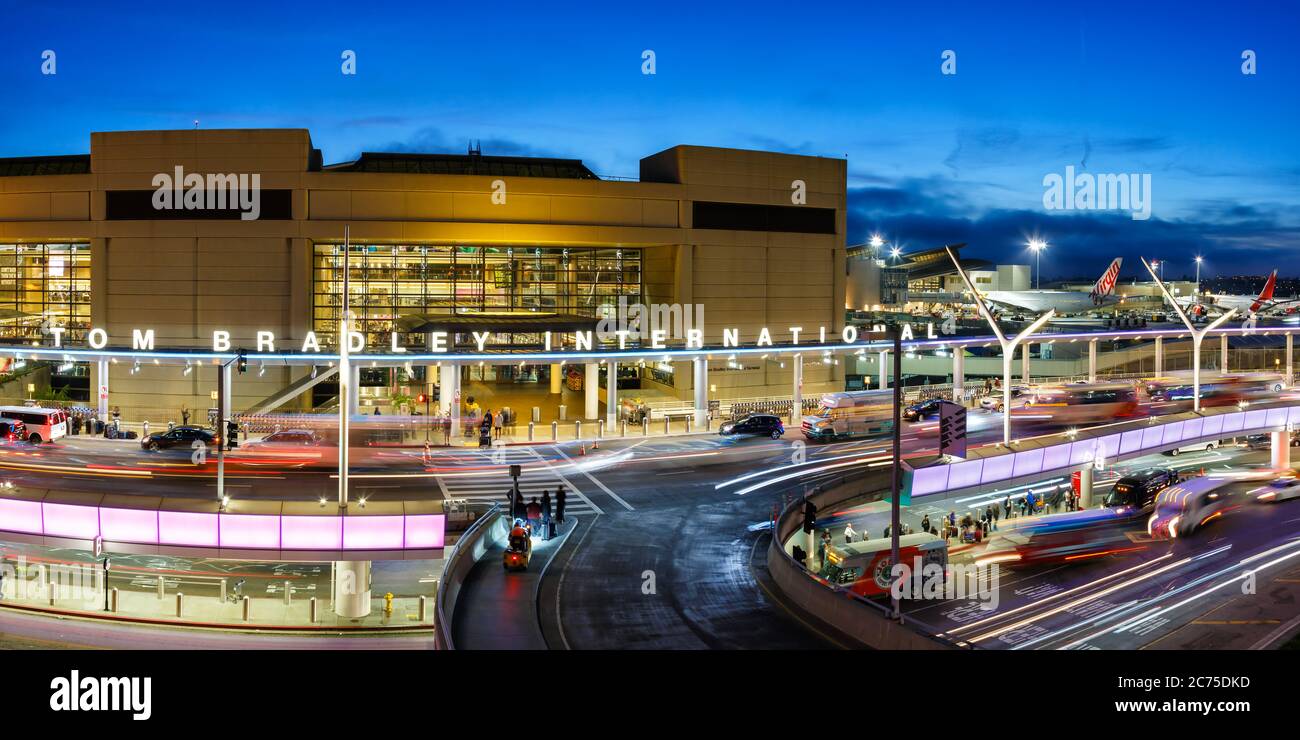 Los Angeles, California - 14 aprile 2019: Terminal dell'aeroporto internazionale di Los Angeles (LAX) in California. Foto Stock