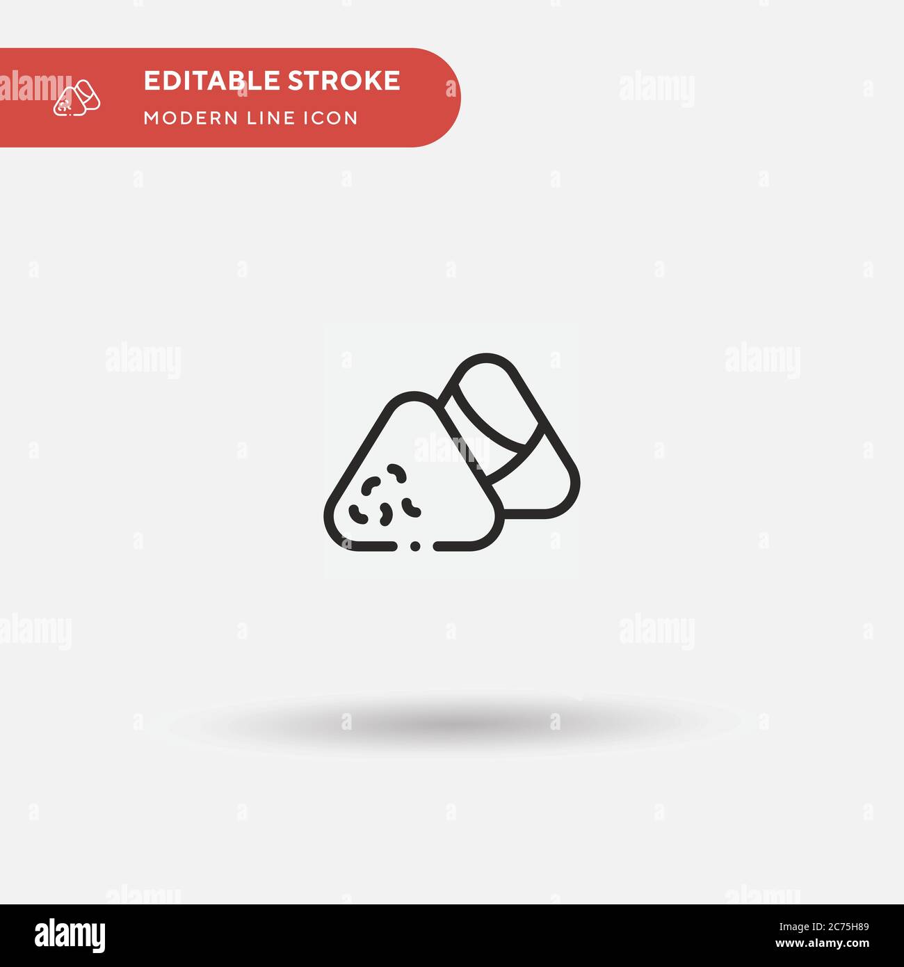 Icona vettore semplice Zongzi. Modello di disegno simbolo illustrazione per elemento UI mobile Web. Pittogramma moderno a colori perfetto su tratto modificabile. Icone Zongzi per il vostro progetto aziendale Illustrazione Vettoriale