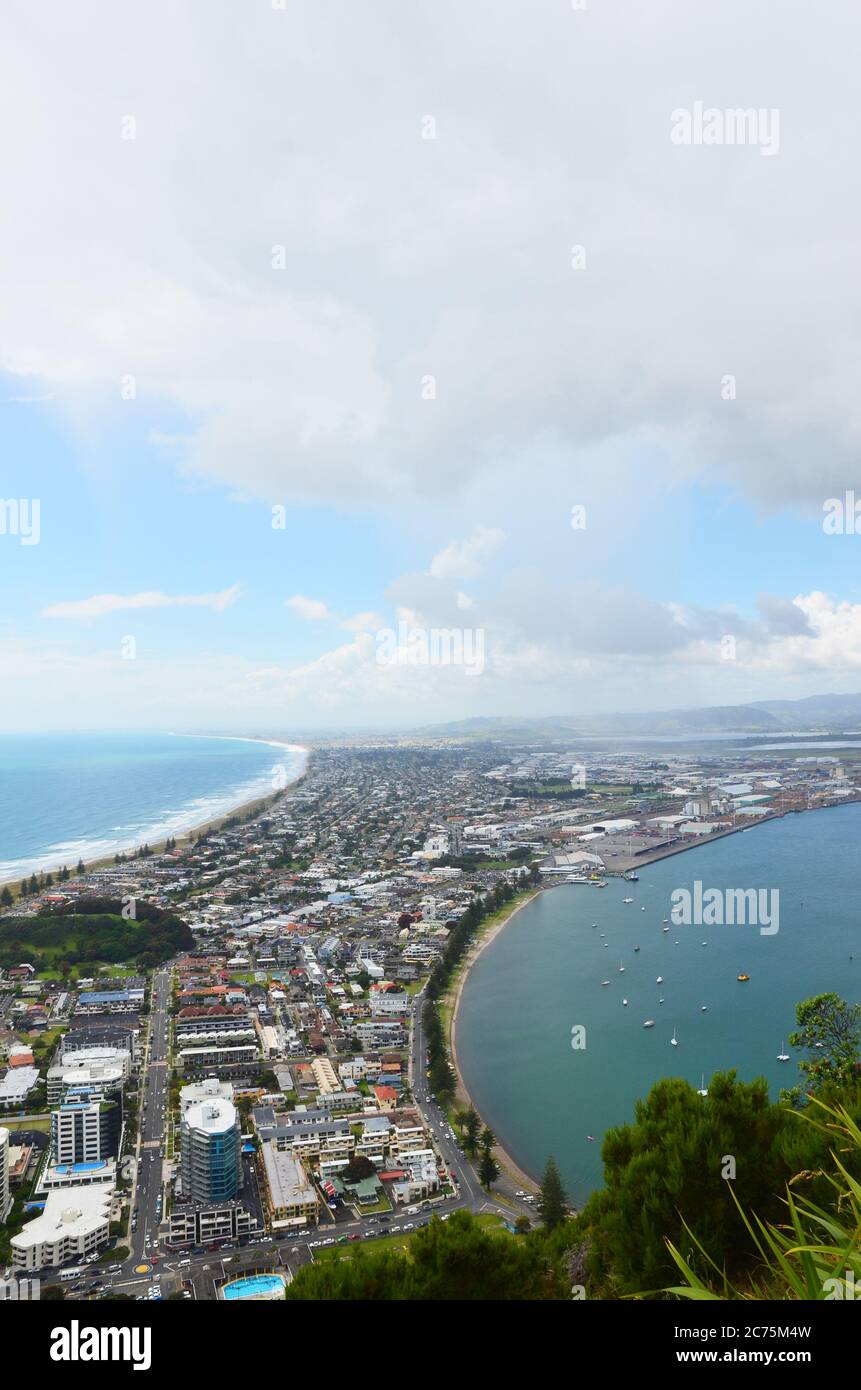 Mount Maunganui è una città della Baia di Plenty, in Nuova Zelanda. Foto Stock