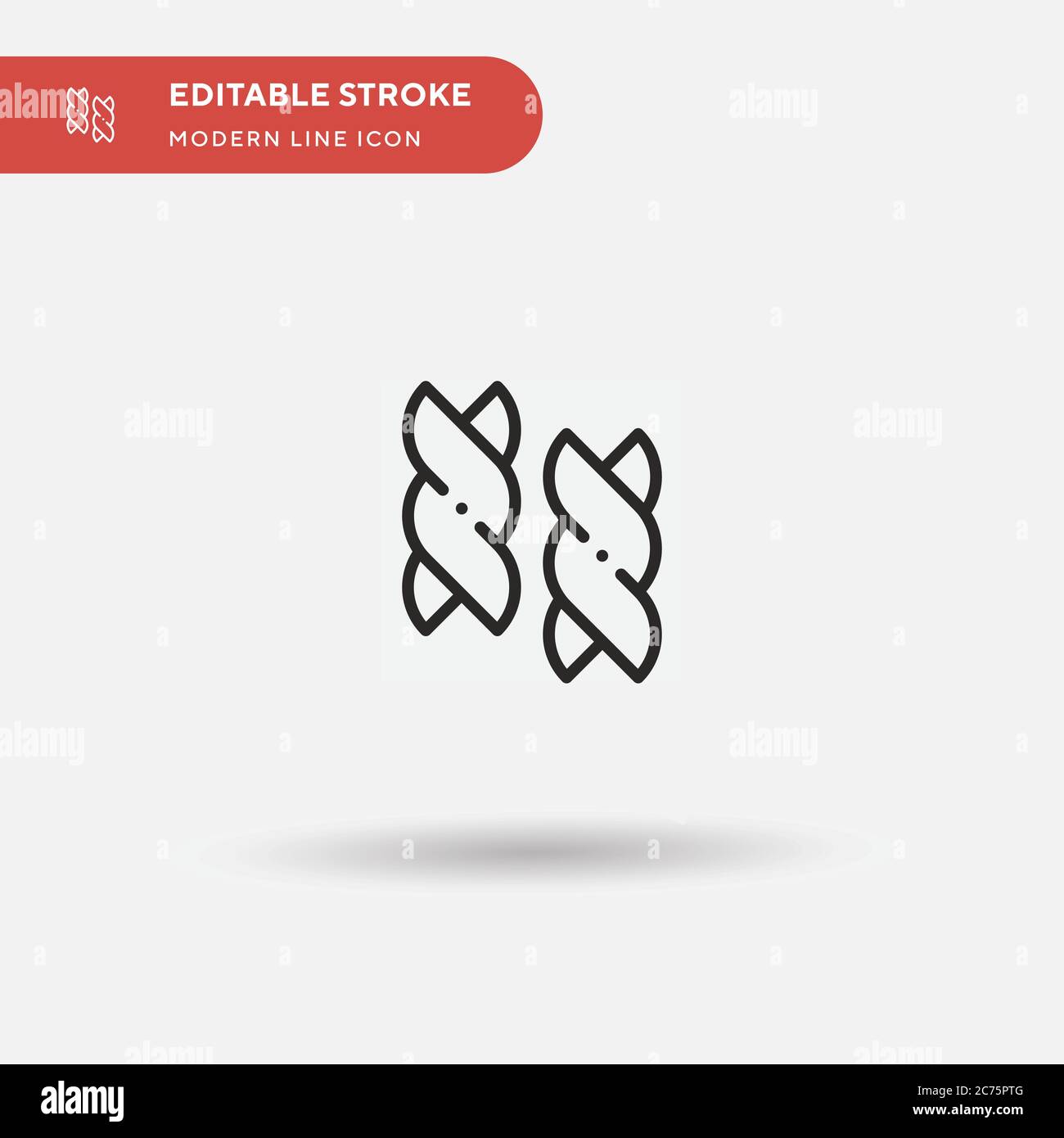 Icona di un semplice vettore di fusilli. Modello di disegno simbolo illustrazione per elemento UI mobile Web. Pittogramma moderno a colori perfetto su tratto modificabile. Icone fusilli per il vostro progetto aziendale Illustrazione Vettoriale