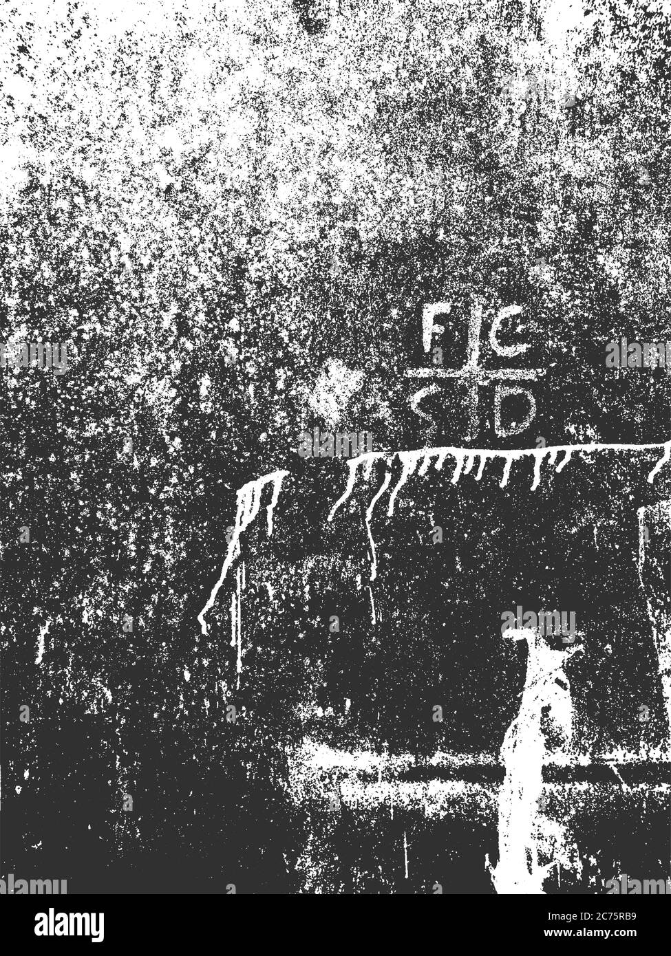 Distress vecchio arrugginito pelato, rasato metallo trama vettore con la vernice cracked. Figura EPS8. Sfondo nero e bianco grunge. Illustrazione Vettoriale