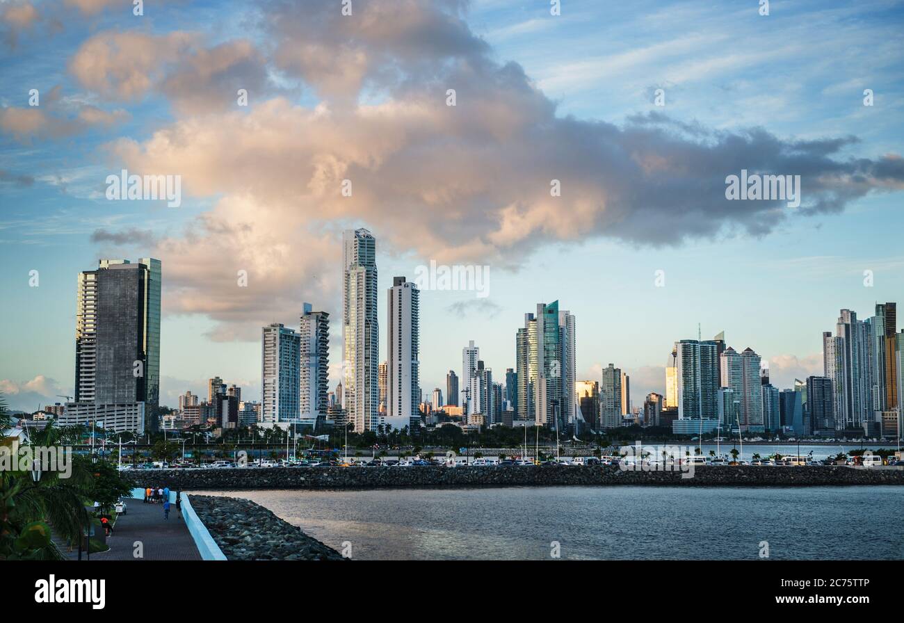 Panama città paesaggio di costa, Panama, America Centrale Foto Stock