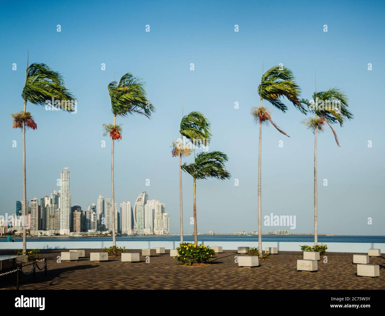 Panama città paesaggio di costa, Panama, America Centrale Foto Stock