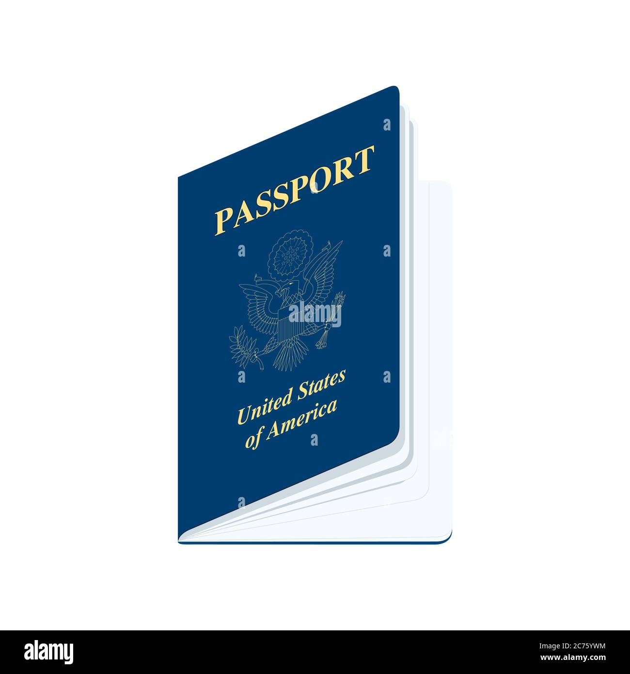 Stati Uniti d'America Passport illustrazione vettoriale realistica. EPS10 Illustrazione Vettoriale
