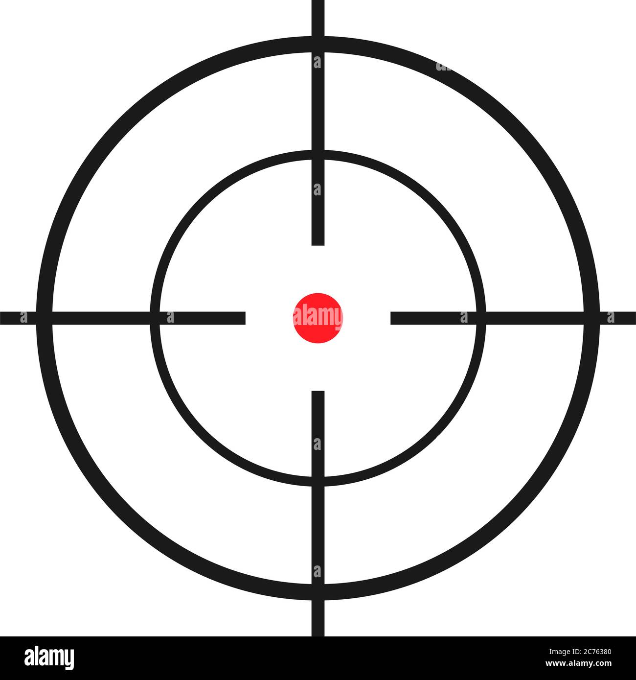 Icona vettore piatto a croce. Illustrazione moderna del simbolo del mirino per il web design . Illustrazione Vettoriale