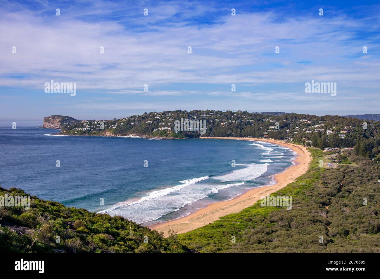 Vista dal faro di Barrenjoey Palm Beach, NSW Australia Foto Stock
