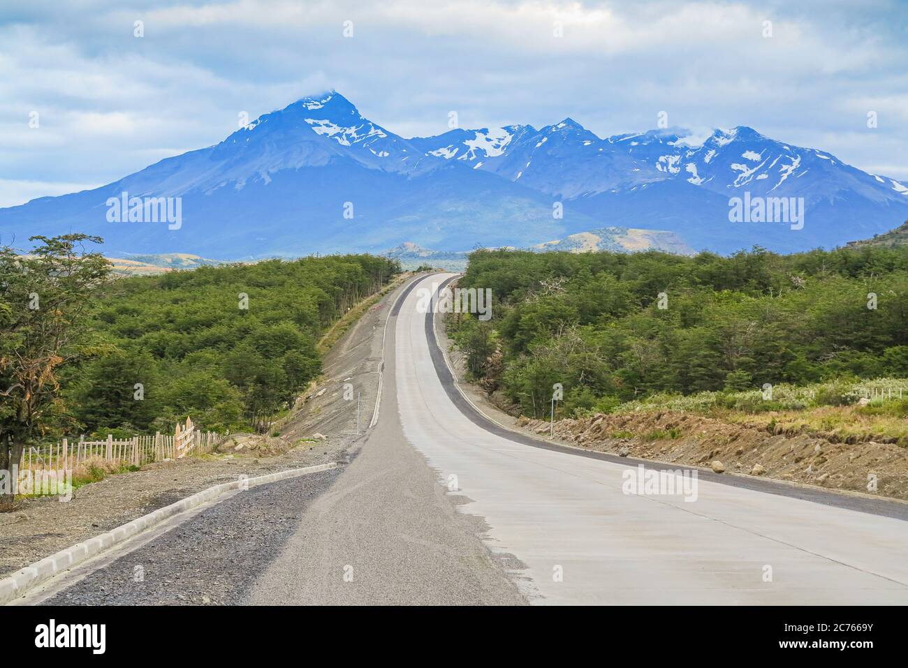 Route 9 a Magallanes e nella regione cilena dell'Antartide Foto Stock