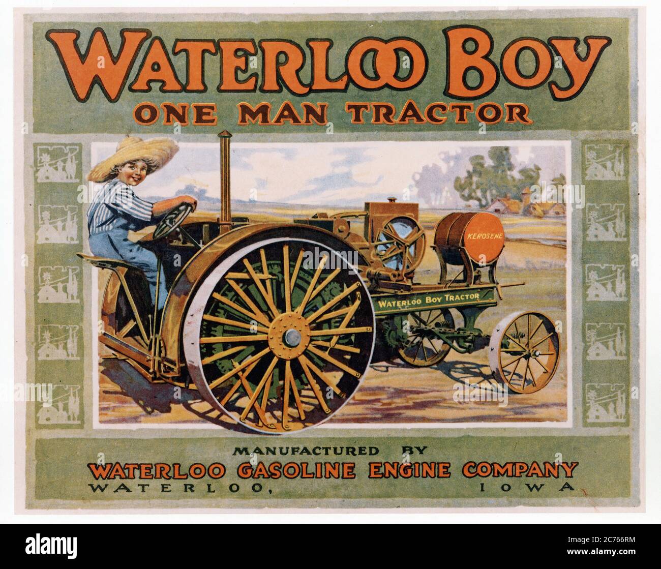 Waterloo Boy Tractor dal 1917 - Pubblicità di auto d'epoca Foto Stock