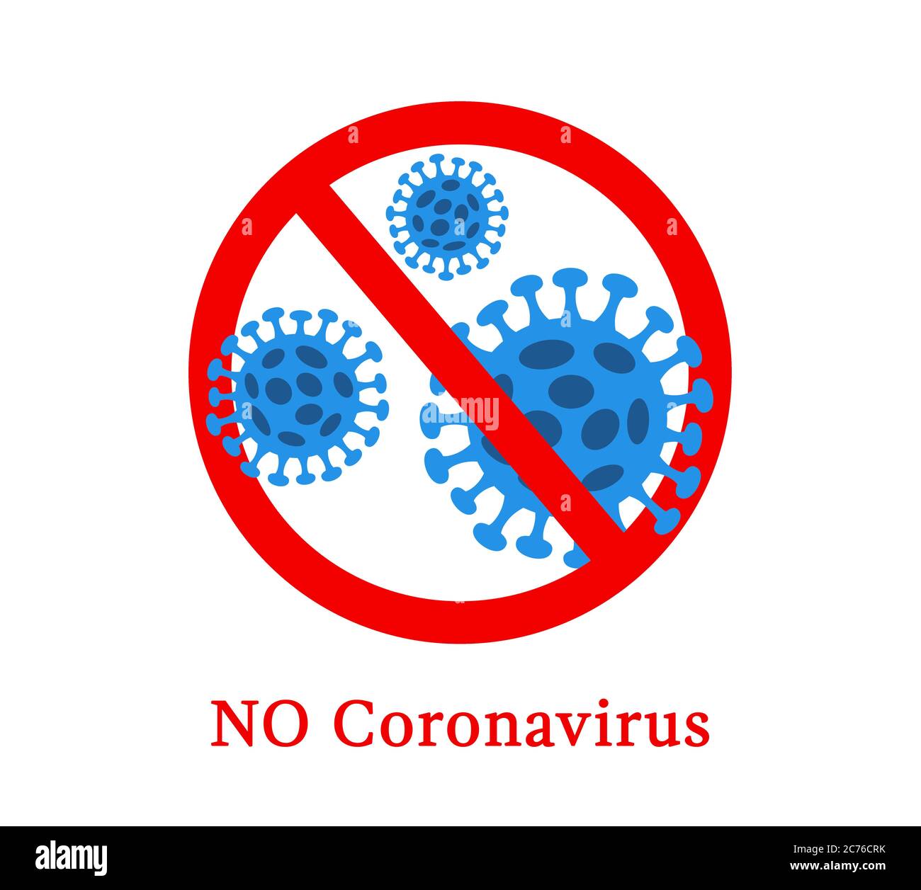 Astratto virus ceppo modello novel coronavirus 2019-nCoV è attraversato con il segno DI STOP rosso. Il pericolo del coronavirus e il rischio per la salute pubblica. PA Foto Stock