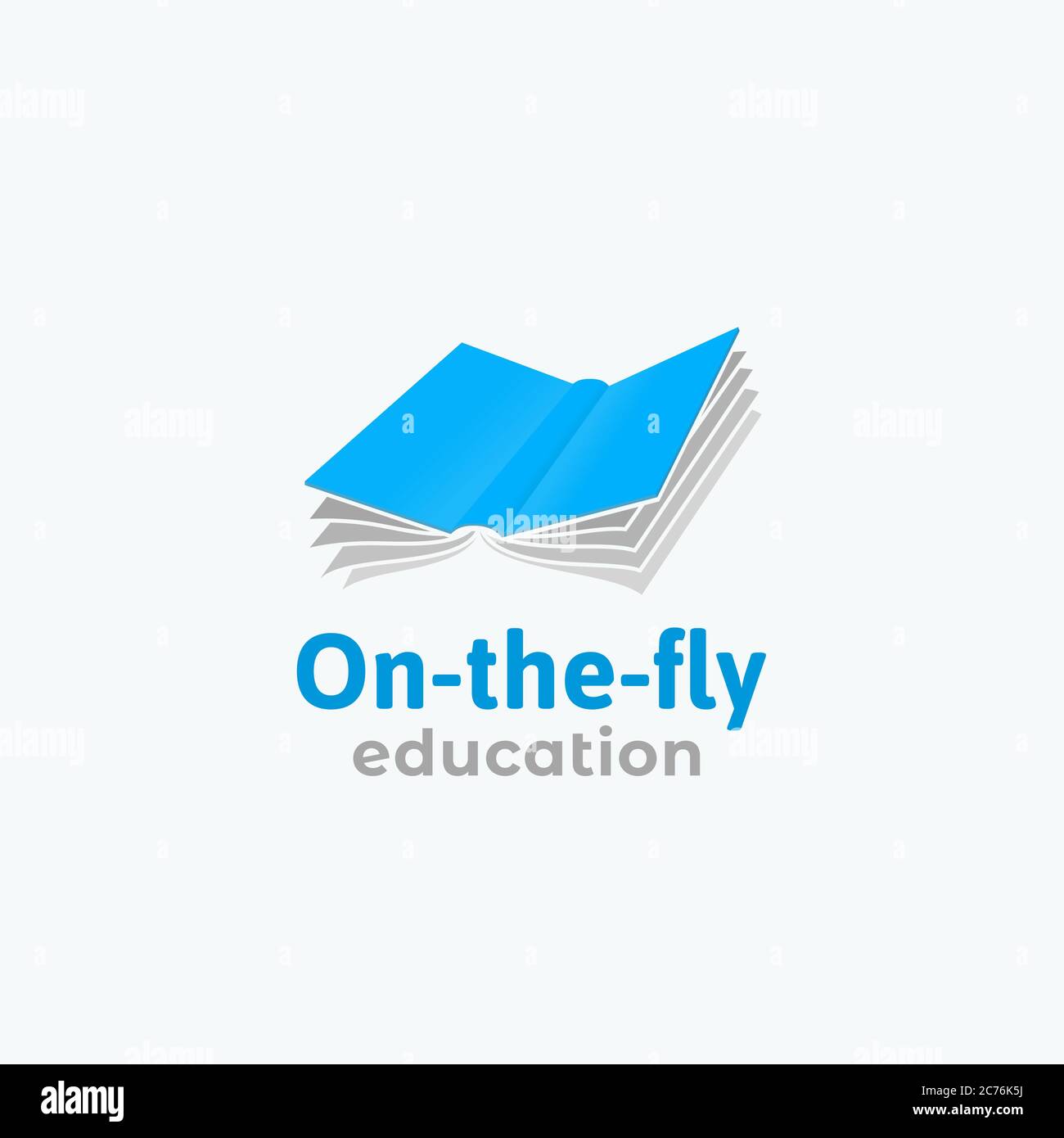 Simbolo vettoriale, simbolo o modello di logo per la formazione immediata. Silhouette Flying Book stile piatto con tipografia moderna. Formazione rapida e intelligente Illustrazione Vettoriale