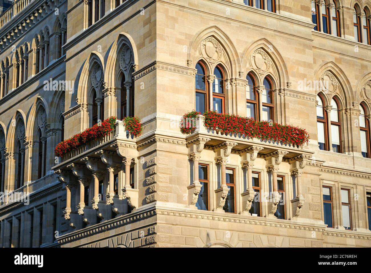Vienna, Austria - dettaglio del famoso edificio del Municipio Foto Stock