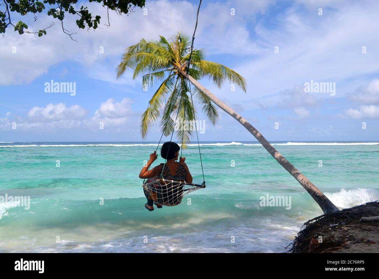 Altalene tradizionali Maldive, isola di Thulusdhoo Foto Stock